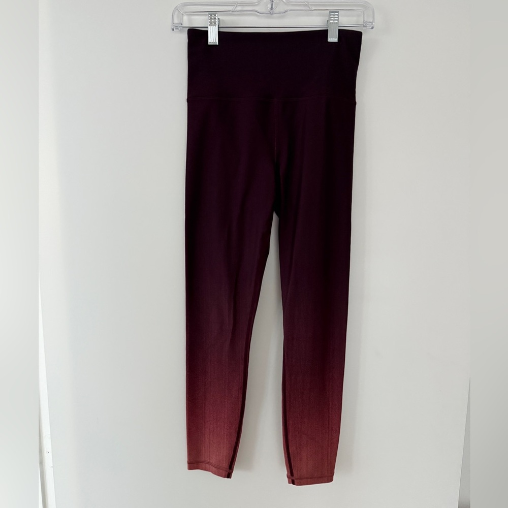 Athleta Elation Tights Ombre Burgundy and Beige